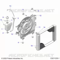 ENGINE, COOLING SYSTEM, RADIATOR, FAN & OVERFLOW BOTTLE