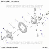 FRONT SUSPENSION HUB, KNUCKLE AND BRAKE DISC