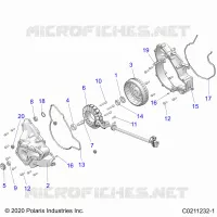ENGINE, STATOR COVER AND FLYWHEEL