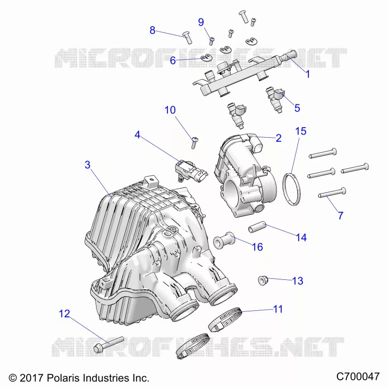ENGINE, AIR INTAKE MANIFOLD, THROTTLE BODY, FUEL RAIL