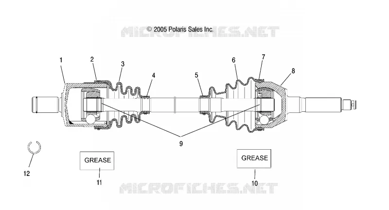 DRIVE SHAFT, FRONT (IF BUILT BEFORE 10/03/06)