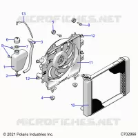 ENGINE, COOLING SYSTEM, RADIATOR, FAN & OVERFLOW BOTTLE