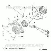 ENGINE, STATOR AND FLYWHEEL