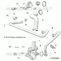 ENGINE, WATERPUMP AND BYPASS