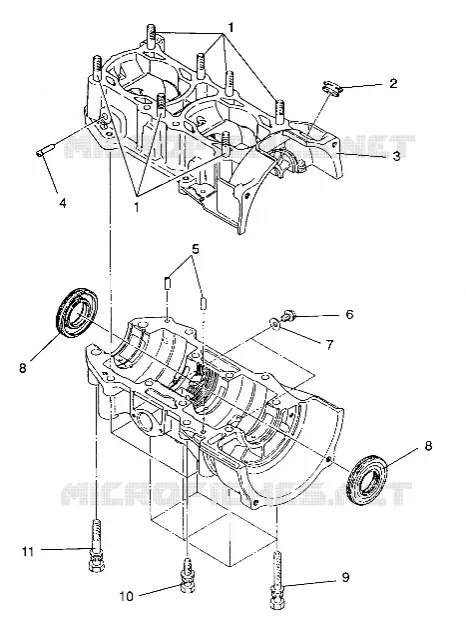 CRANKCASE ASSEMBLY CLASSIC / 0930864 AND  CLASSIC TOURING / 0930865 (4922952295034A)