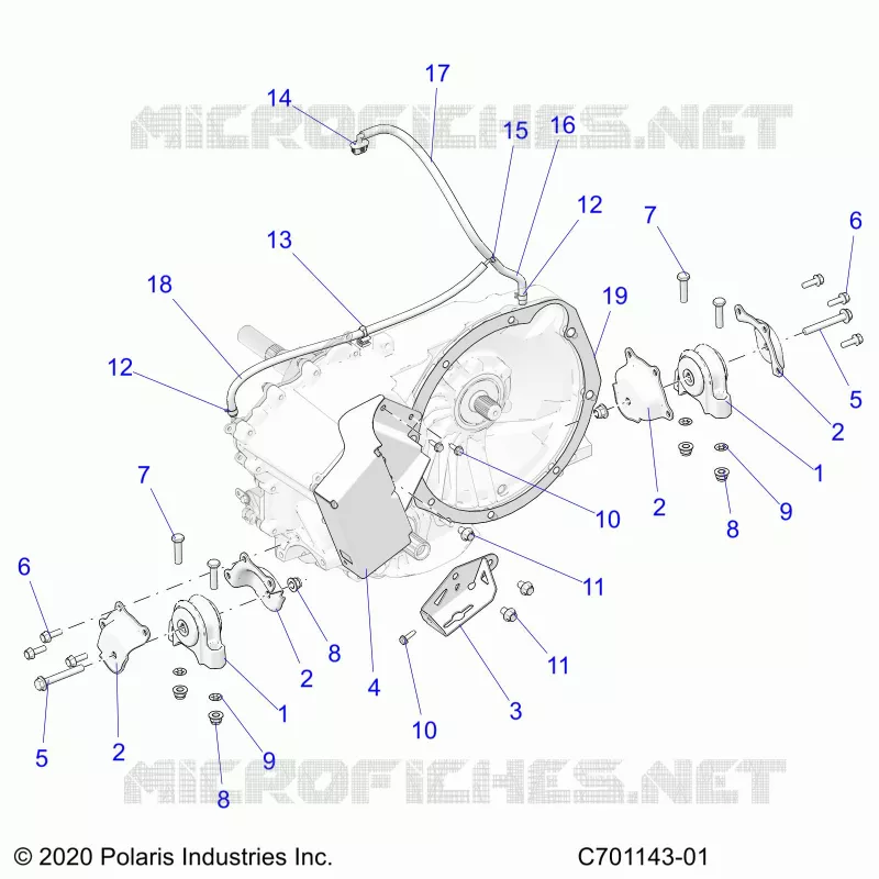 DRIVE TRAIN, GEARCASE, MAIN, MOUNTING