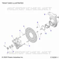 FRONT SUSPENSION HUB, CARRIER, AND BRAKE DISC