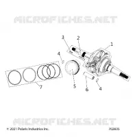 ENGINE, CRANKSHAFT, CONNECTING ROD AND PISTON