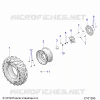 WHEELS, FRONT TIRE AND BRAKE DISC