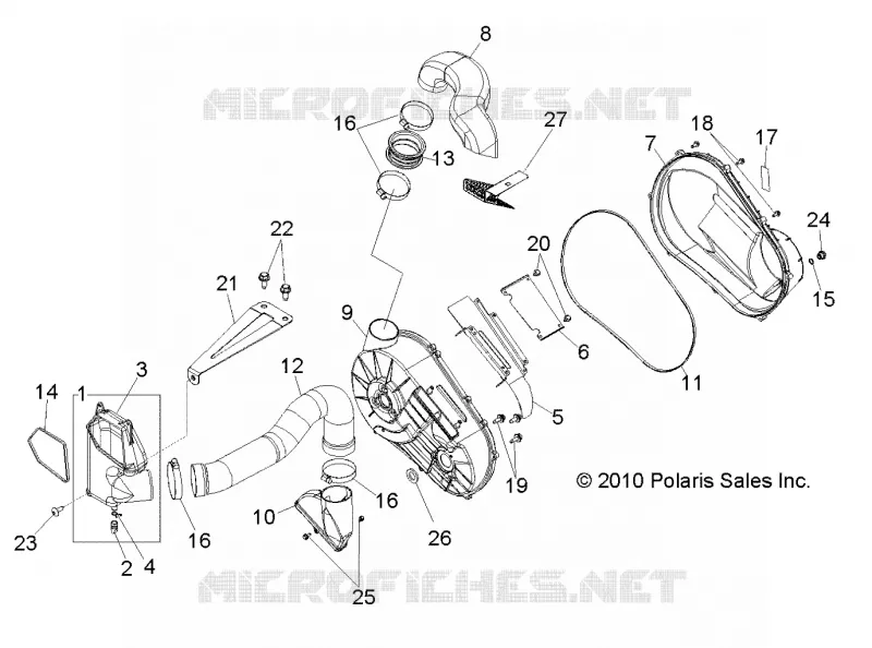 DRIVE TRAIN, CLUTCH COVER AND DUCTING
