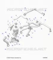 ENGINE, COOLANT BOTTLE AND HOSES