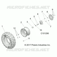 WHEELS, FRONT TIRE AND BRAKE DISC