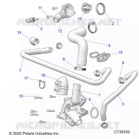 ENGINE, WATERPUMP AND BYPASS