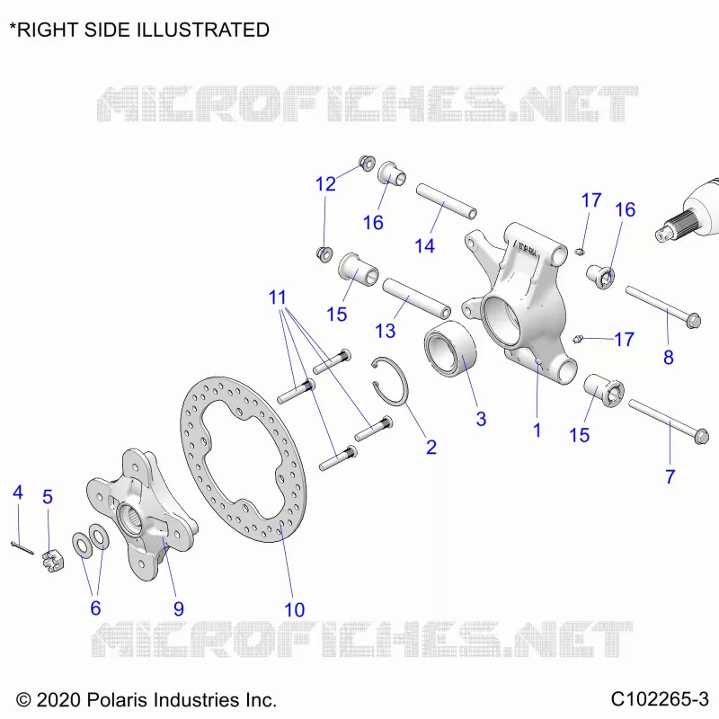 REAR SUSPENSION HUBS, CARRIER AND BRAKE DISC