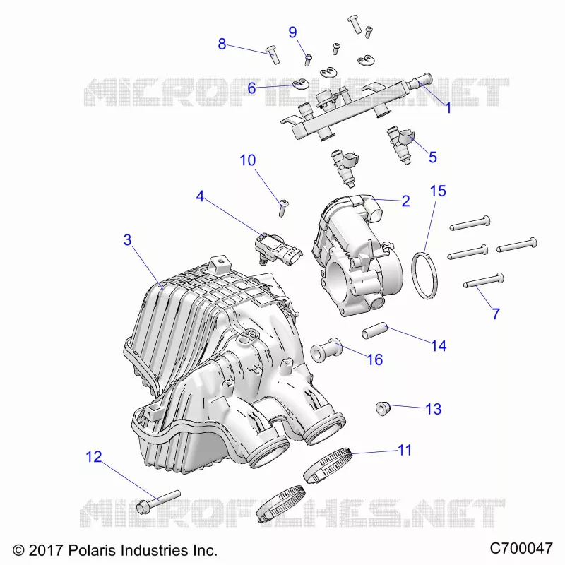 ENGINE, AIR INTAKE MANIFOLD, THROTTLE BODY, FUEL RAIL