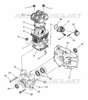 CRANKCASE AND CYLINDER STARLITE GT / 0933127 (4923232323028A)