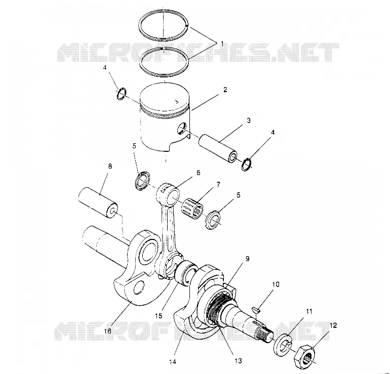 PISTON   CRANKSHAFT STARLITE 0953427 (4928902890C014)