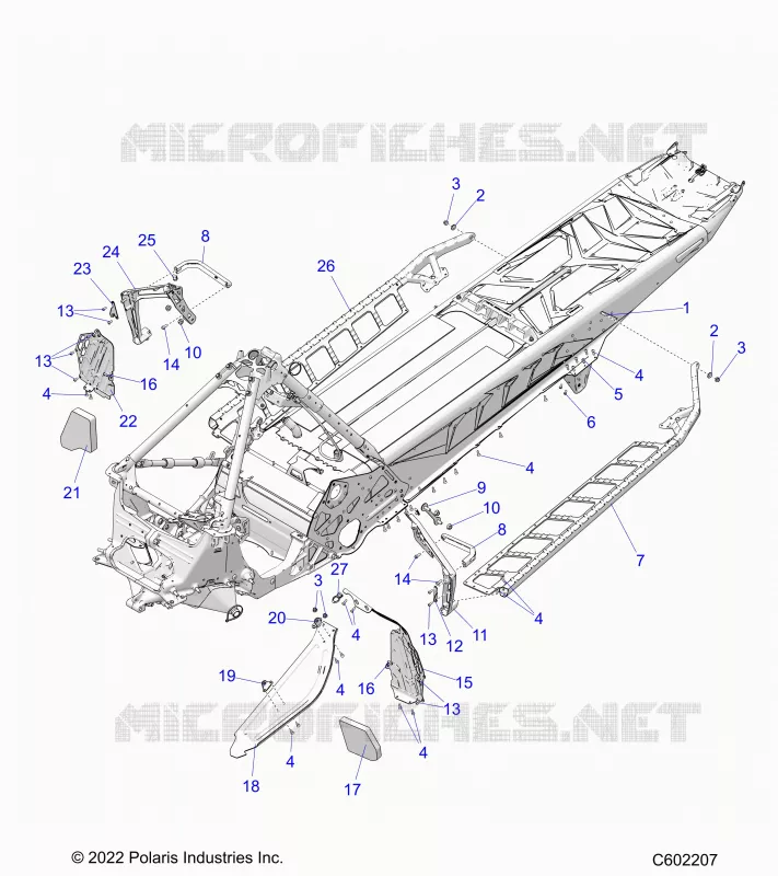 CHASSIS, CLUTCH GUARD, FOOTRESTS, AND RUNNING BOARDS