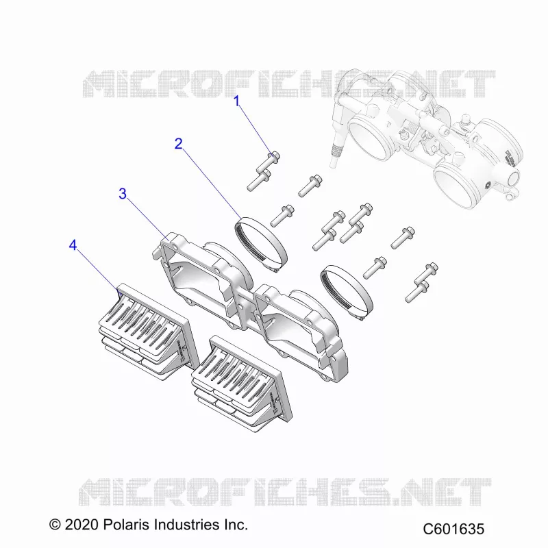 ENGINE, REED VALVE AND THROTTLE BODY ADAPTOR -S24TDP8RS (C601635)