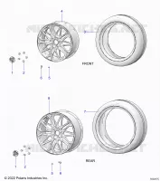 WHEELS, FRONT AND REAR