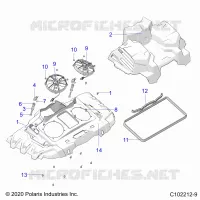 ENGINE, COOLING SYSTEM, FANS AND SHROUDS