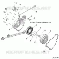 ENGINE, STATOR AND FLYWHEEL