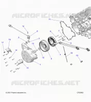 ENGINE, STATOR AND FLYWHEEL