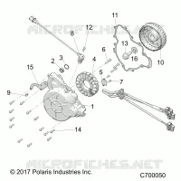 ENGINE, STATOR AND FLYWHEEL