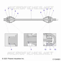 DRIVE TRAIN, HALF REAR SHAFT