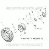 WHEELS, FRONT TIRE AND BRAKE DISC