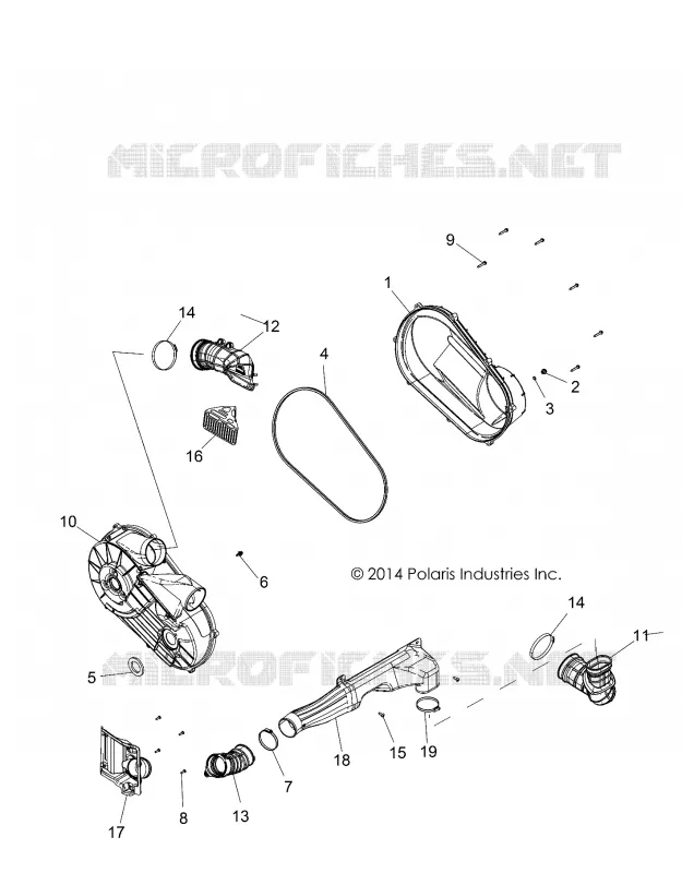 DRIVE TRAIN, CLUTCH COVER AND DUCTING