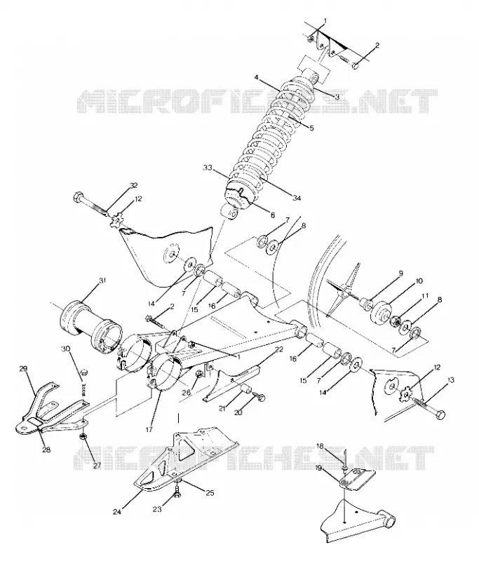 SWING ARM WELDMENT AND REAR SHOCK ASSEMBLY (4917711771021A)