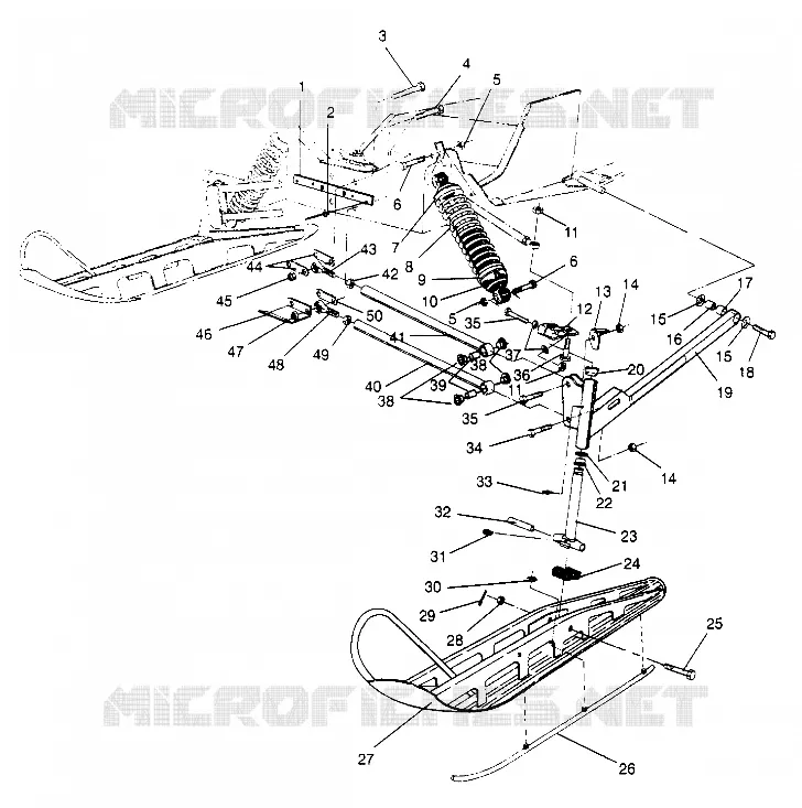 FRONT SUSPENSION AND SKI WIDETRAK LX 0952064 AND  EUROPEAN WIDETRAK LX E952 (4928942894B002)