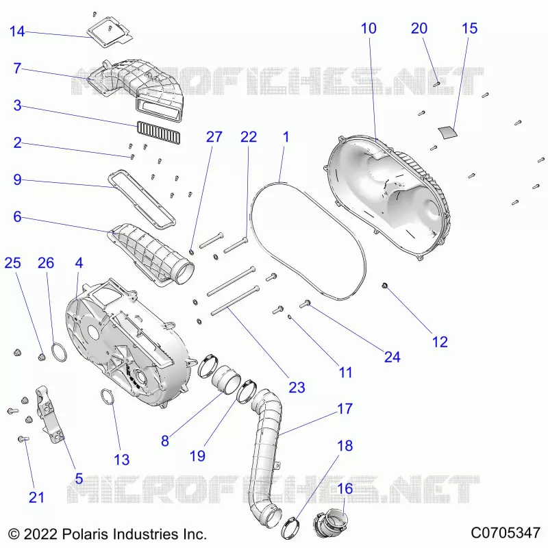 DRIVE TRAIN, CLUTCH COVER AND DUCTING