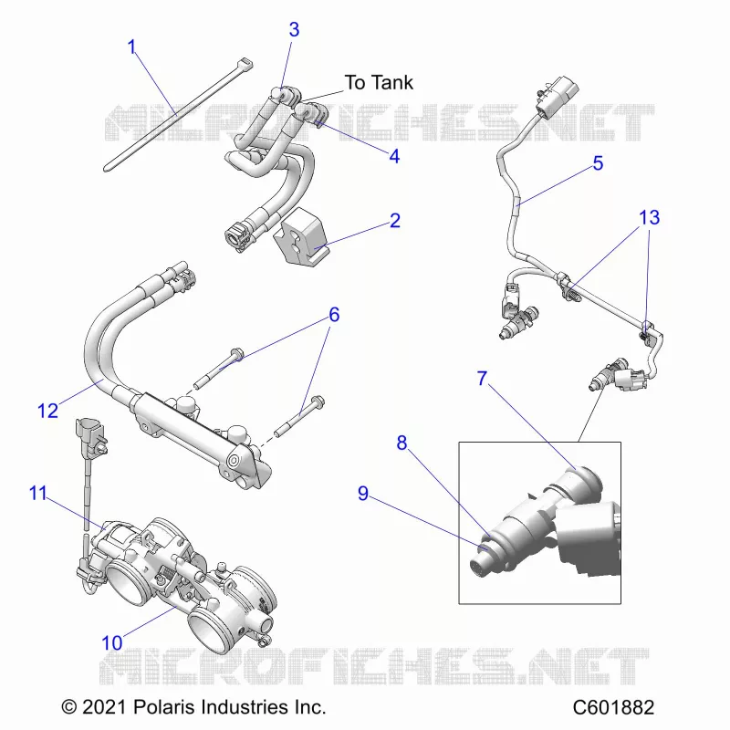 FUEL SYSTEM, RAIL, LINES AND THROTTLE BODY