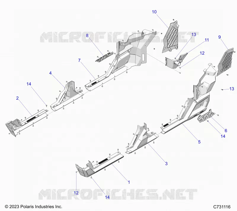 REAR BODYWORK FENDERS AND ROCKERS