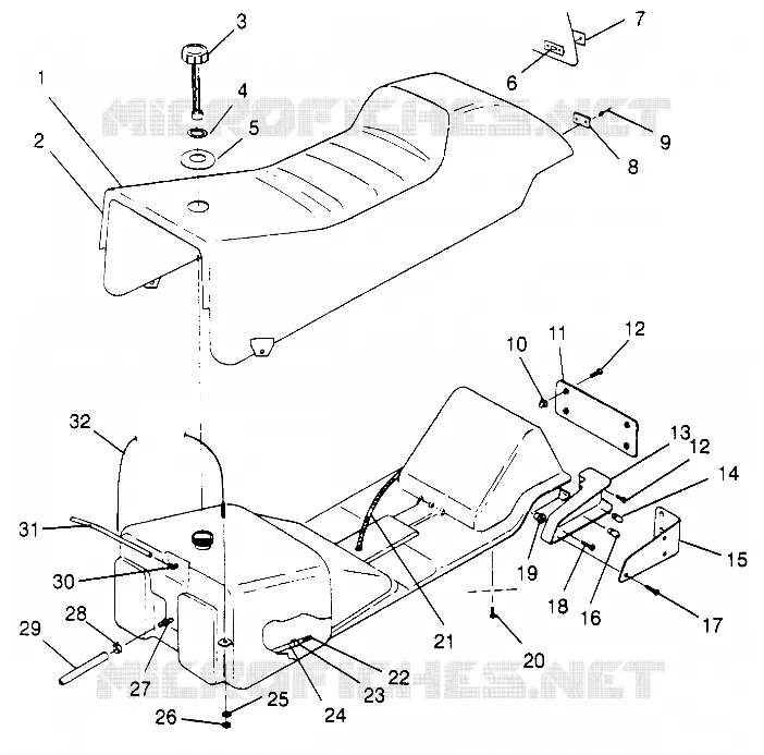 SEAT   GAS TANK ASSEMBLY 600 XCR SP 0965677 AND EUROPEAN 600 XCR SP E9656 (4932063206A007)
