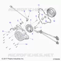 ENGINE, STATOR AND FLYWHEEL