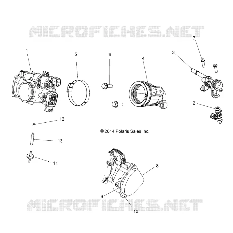 ENGINE, THROTTLE BODY AND FUEL RAIL