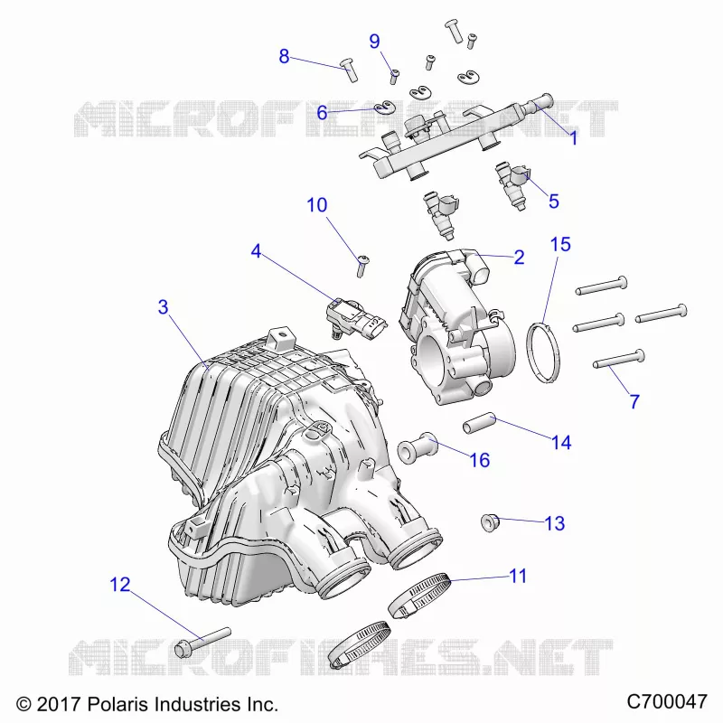 ENGINE, AIR INTAKE MANIFOLD, THROTTLE BODY, FUEL RAIL