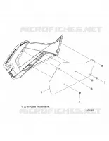 BODY, RIGHT HAND SIDE PANEL HEAT SHIELD AND HARDWARE 1 UP
