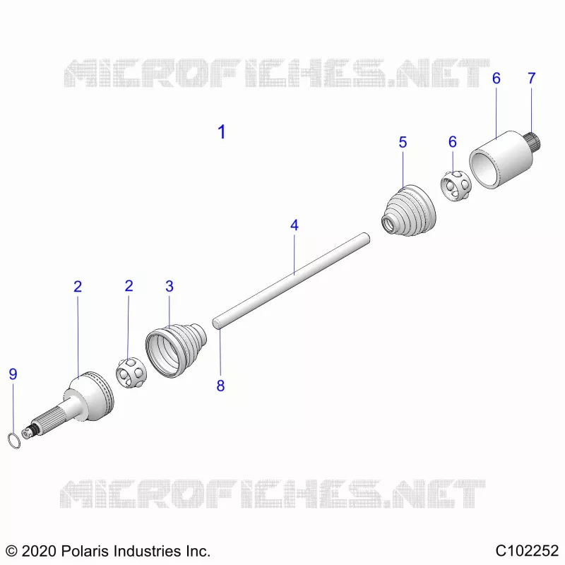DRIVE TRAIN, REAR DRIVE SHAFT A23SDS57C4 (C102252)