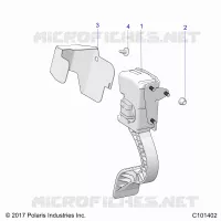 ENGINE, THROTTLE PEDAL AND MOUNT