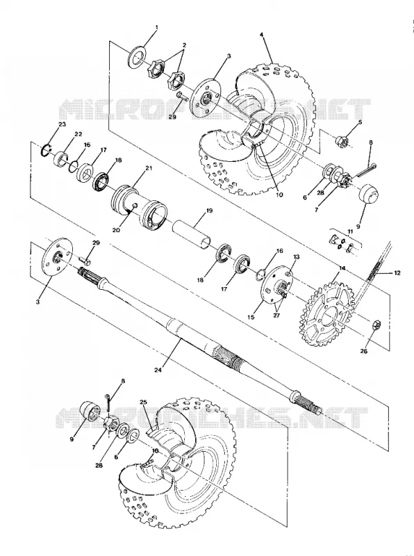 REAR WHEEL DRIVE ASSEMBLY 250 2X4 / W927527 (4922862286017A)