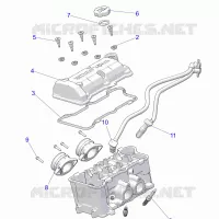 ENGINE, THROTTLE BODY AND VALVE COVER