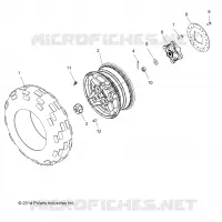 WHEELS, FRONT TIRE AND BRAKE DISC