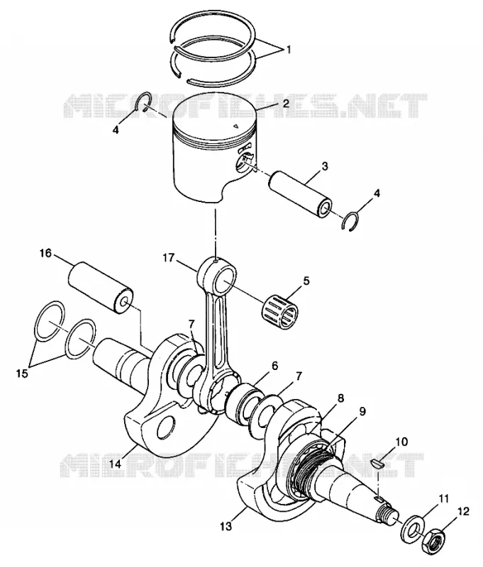 CRANKSHAFT AND PISTON XPLORER 300 W98CC28C (4945264526D001)