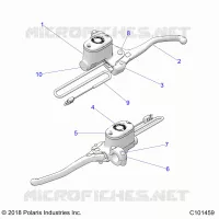 FRONT BRAKE BRAKE LEVER AND MASTER CYLINDER
