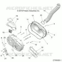 DRIVE TRAIN, CLUTCH COVER AND DUCTING