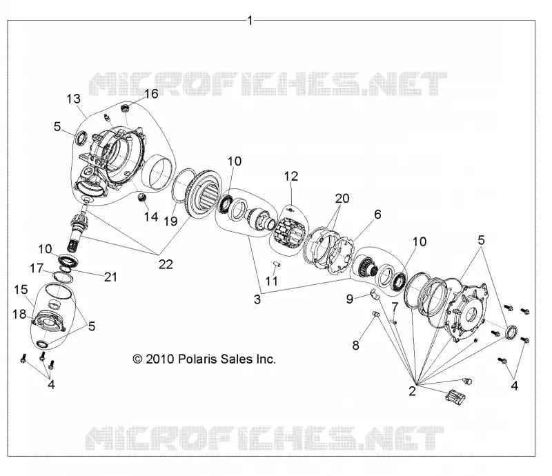 DRIVE TRAIN, FRONT GEARCASE INTERNALS (BUILT 3/05/10 AND AFTER)